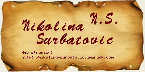 Nikolina Šurbatović vizit kartica